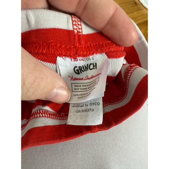 Hanna Andersson x the grinch max red striped two piece pajama set youth - Picture 4 of 6